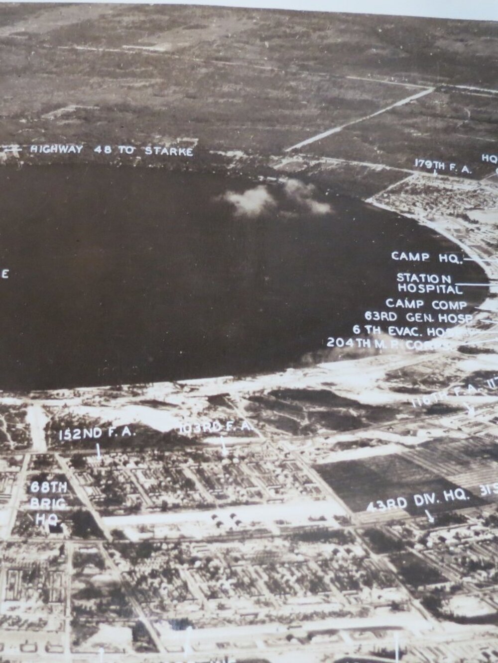 Map Arial Photograph Original 1941 U.S. Army Camp Blanding #384 Florida 20”x12”